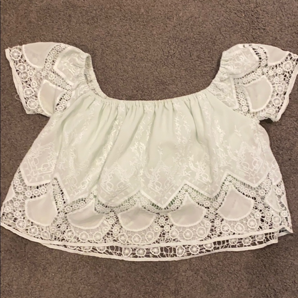 Lucy Paris off the shoulder crop top